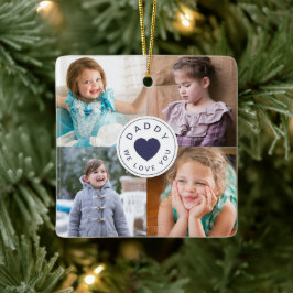 Adorno De Cerámica Papi te queremos Collage de fotos