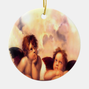 Adorno De Cerámica Par ángeles de Putti