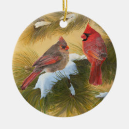 Adorno De Cerámica Par de cardenales