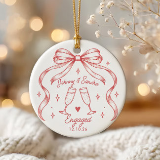 Adorno de cerámica para compromiso de Navidad capr