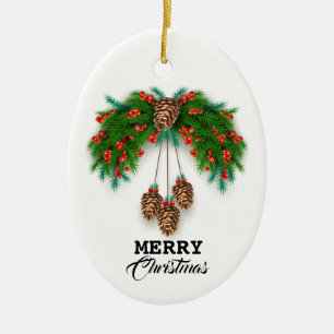 Adorno de cerámica para corona de Navidad personal