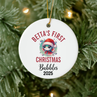 Adorno de Cerámica para el Primer Navidad de Pez B
