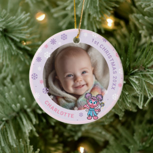 Adorno de cerámica para foto de Navidad para bebé 