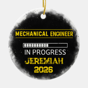 Adorno de cerámica para futuro ingeniero mecánico