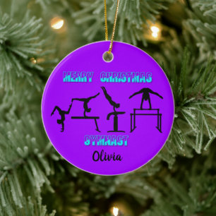 Adorno de cerámica para gimnasia Feliz Navidad