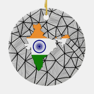 Adorno De Cerámica Para los niños: Bandera creativa de la India con
