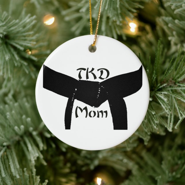 Adorno De Cerámica para madres cinturón negro en Taekwondo (Árbol)