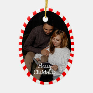 Adorno de cerámica para Navidad con marco de foto
