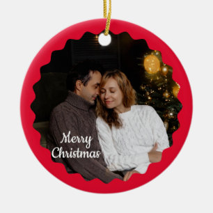 Adorno de cerámica para Navidad con marco de foto