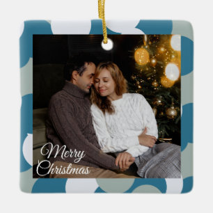 Adorno de cerámica para Navidad con marco de foto