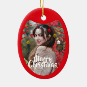 Adorno de cerámica para Navidad con marco para 2 f
