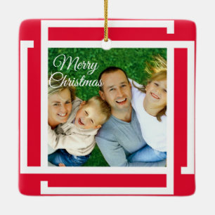 Adorno de cerámica para Navidad Marco de foto 2 Li