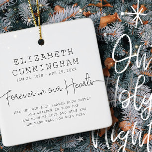 Adorno De Cerámica Para Siempre En Nuestro Corazón Memorial Simple Ci