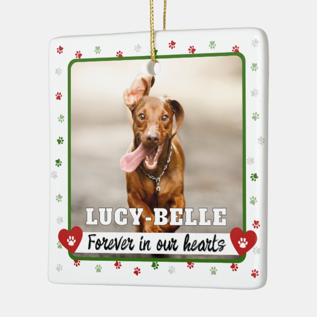 Adorno De Cerámica Para siempre en nuestro recuerdo cardíaco Keepsake (Izquierda)