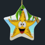 Adorno De Cerámica Paradise Beach Star Fish - SRF<br><div class="desc">Diviértete con esto. ¡Piensen en los temas! Juega con colores de fondo, agrega o elimina texto, y (por un poco de cargo adicional) personalizar la parte posterior con imágenes, color, tu logotipo / información comercial., etc.! Recuerden, los ornamentos no son sólo para los Árboles de Navidad. Se ven bien en...</div>