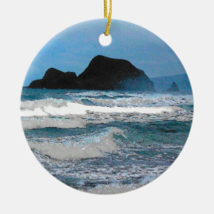 Adorno De Cerámica Paraíso tropical de la isla costera de Hawái