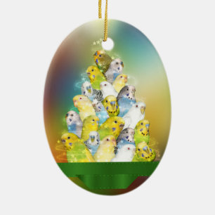 Adorno De Cerámica Parakeet Christmas tree