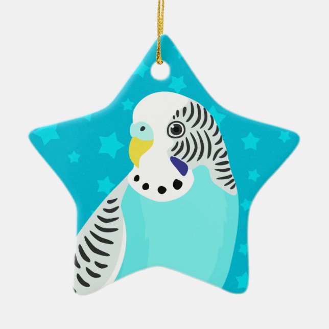 Adorno De Cerámica Parakeet dulce del pájaro (Frente)