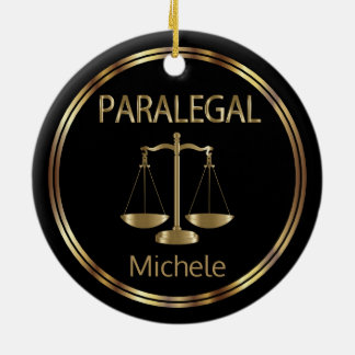 Adorno De Cerámica Paralegal ⚖ - Negro y Oro