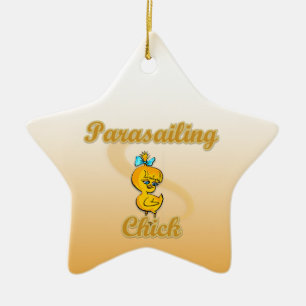 Adorno De Cerámica Parasailing Chick