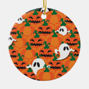 Adorno De Cerámica Parche de Calabazas Embrujadas de Halloween Fantas