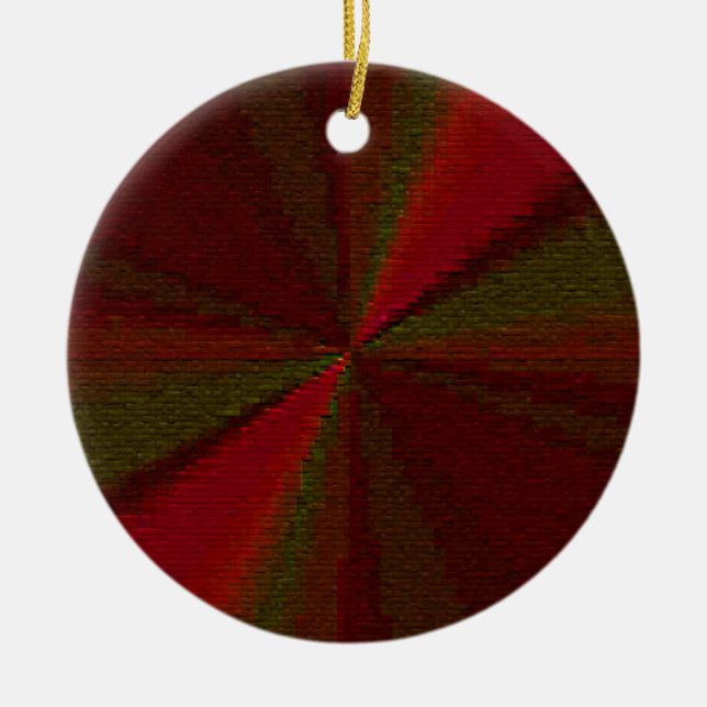 Adorno De Cerámica Parche de gradiente circular rojo a verde (Frente)
