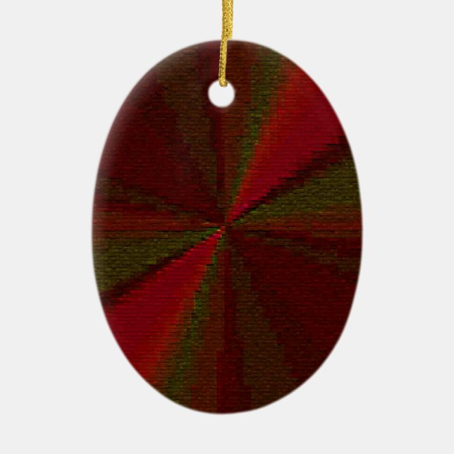 Adorno De Cerámica Parche de gradiente circular rojo a verde (Frente)