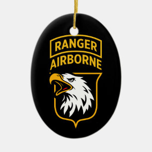 Adorno De Cerámica Parche de Ranger Airborne Screaming Eagles