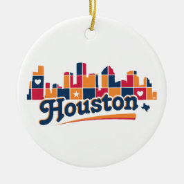 Adorno De Cerámica Parcheado del horizonte de Houston