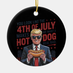 Adorno De Cerámica Parece Que El 4 De Julio Me Hace Querer Un Perro C