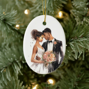 Adorno De Cerámica Pareja Boda casada