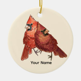 Adorno De Cerámica Pareja de Cardenales