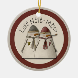 Adorno De Cerámica Pareja de Nieve