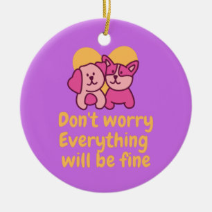 Adorno De Cerámica Pareja de perro y cosecha de animaciones