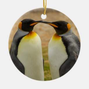 Adorno De Cerámica Pareja de pingüinos rey, Malvinas