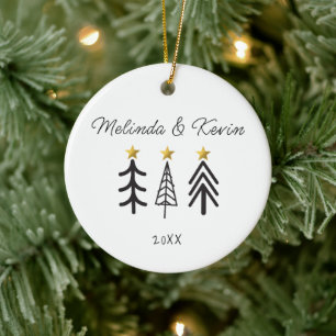 Adorno De Cerámica Pareja Personalizada Nombres Árboles Bodas