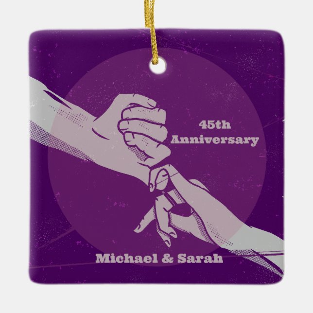 Adorno De Cerámica Pareja romántica de aniversario personalizada con  (Anverso)