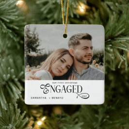 Adorno De Cerámica Parejas Comprometidas Foto Navidades Elegantes Pr
