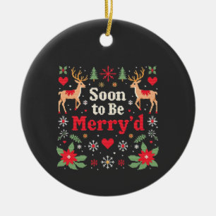 Adorno De Cerámica Parejas divertidas de Navidad