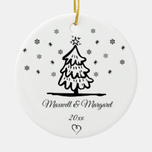 Adorno De Cerámica Parejas Personalizadas Nombres Navidades Para Novi