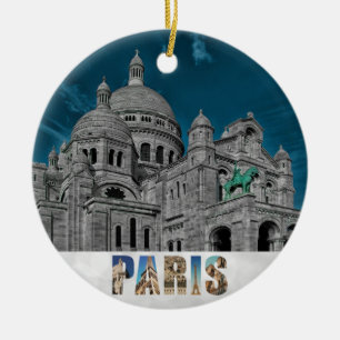 Adorno De Cerámica París Francia Navidades Sacre Coeur