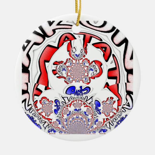 Adorno De Cerámica París hermoso diseño de comillas de texto (Frente)