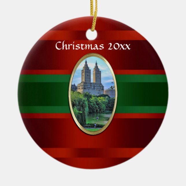 Adorno De Cerámica Parque Central Lago San Remo Xmas #3 (Frente)