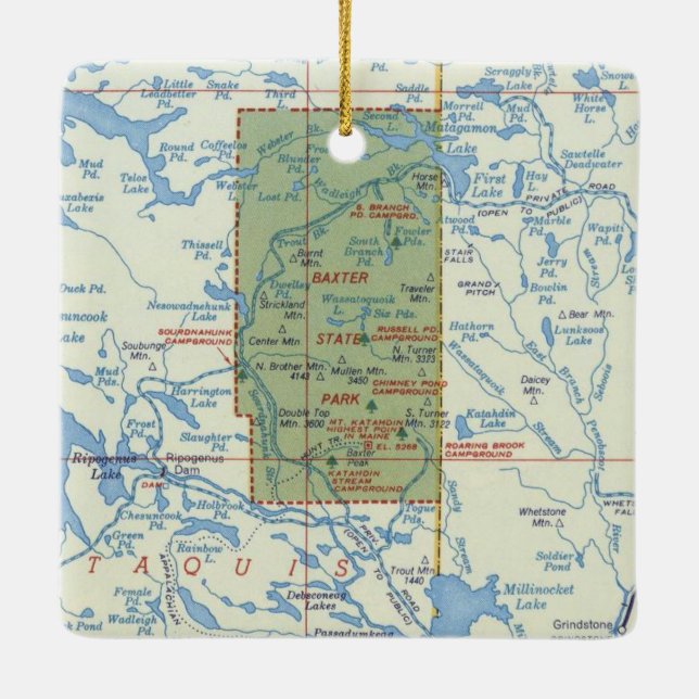 Adorno De Cerámica Parque estatal Baxter ME (Reverso)