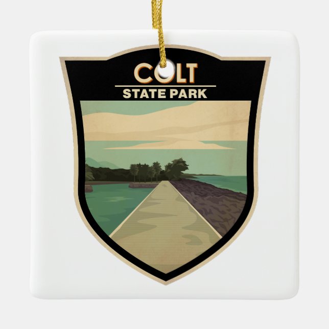 Adorno De Cerámica Parque Estatal Colt Rhode Island Vintage (Anverso)