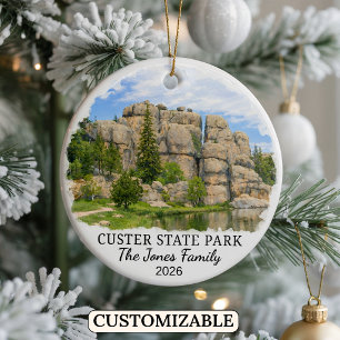 Adorno De Cerámica Parque Estatal Custer Personalizado South Dakota C