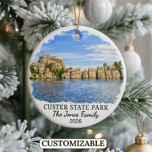 Adorno De Cerámica Parque Estatal Custer Personalizado South Dakota C