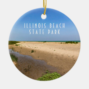 Adorno De Cerámica Parque Estatal de la Playa de Illinois