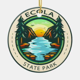Adorno De Cerámica Parque Estatal Ecola Oregon Badge