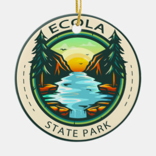 Adorno De Cerámica Parque Estatal Ecola Oregon Badge